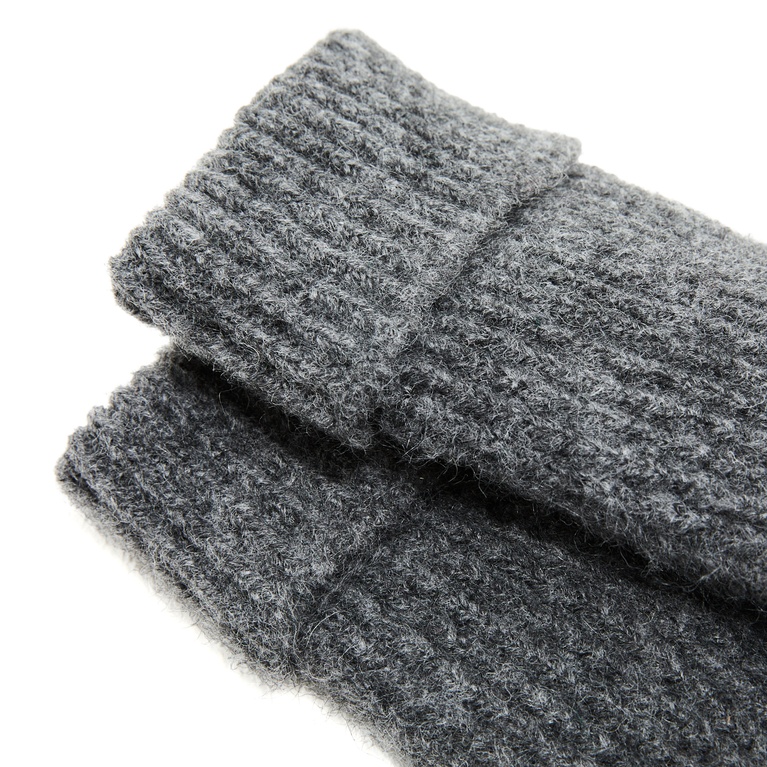 Rib-knit mittens "Fay Thumb" Dk Grey melange